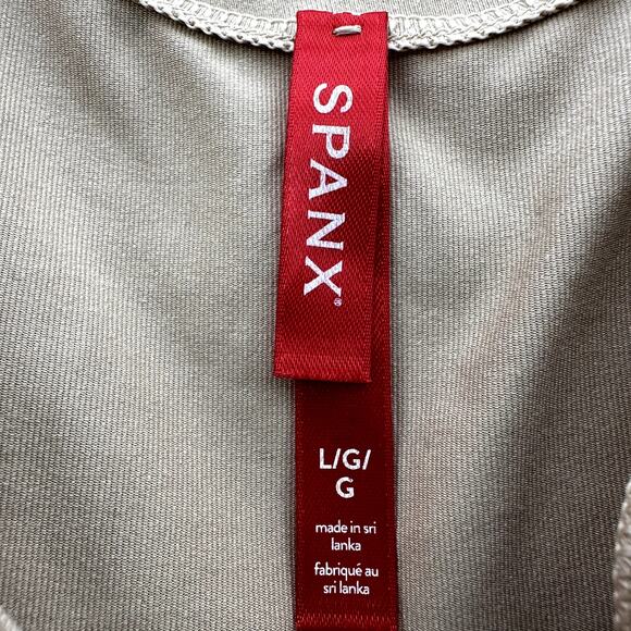 Spanx Smooth Socialight Tank Top Shapewear Scoop Neck Fitted Nude Tan Large - Picture 3 of 7